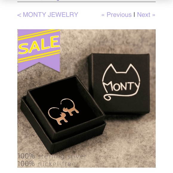 Rose Gold Cat Earrings NWOT - Picture 4 of 5